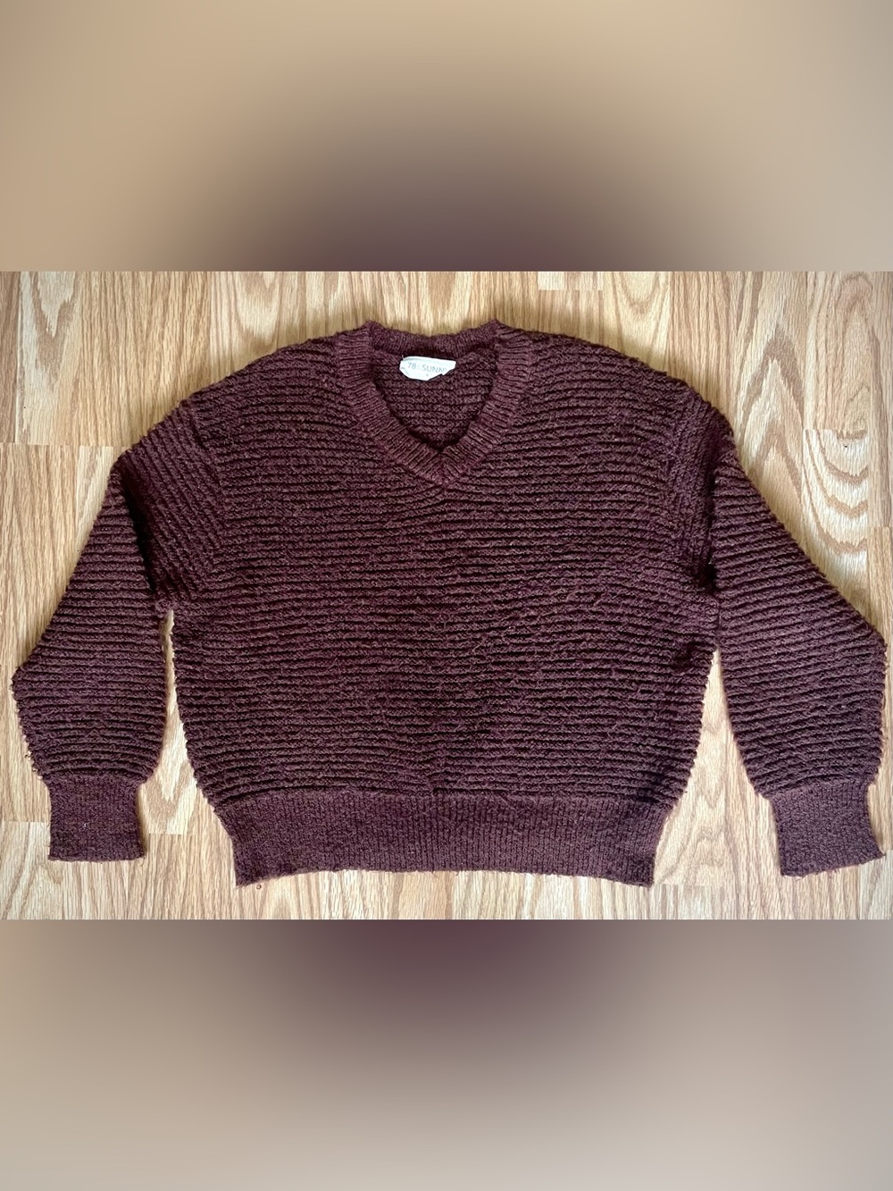 78 & Sunny “Redwood Retreat” Brown V-Neck Sweater - Size Large